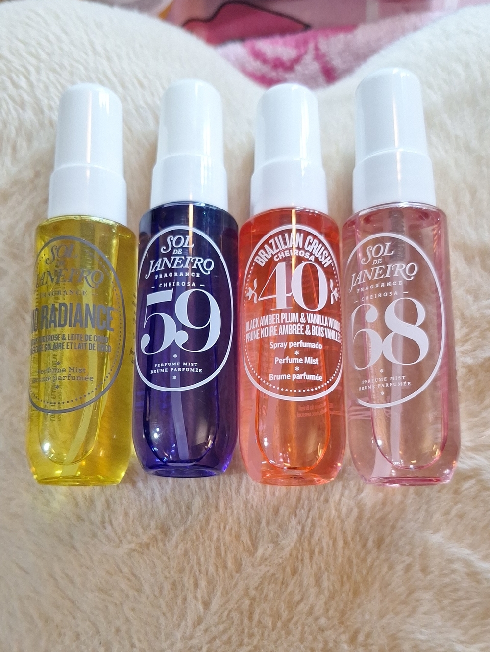 Sol de Janeiro Mini Perfume Mist Set — Yellow, Purple, Orange, Pink Bottles